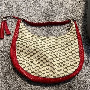 Michael Kors tan and red handbag